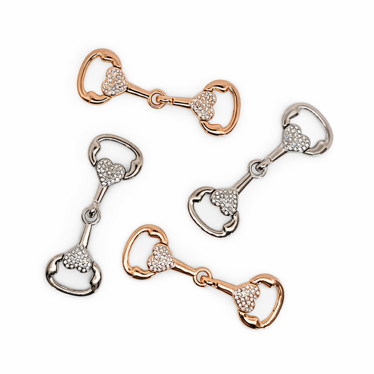 Crystal Heart Snaffle Bit