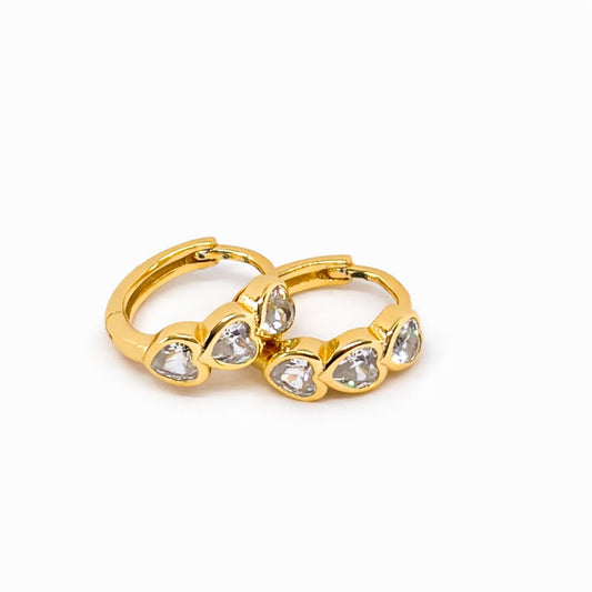 Golden Heart Petite Hoops