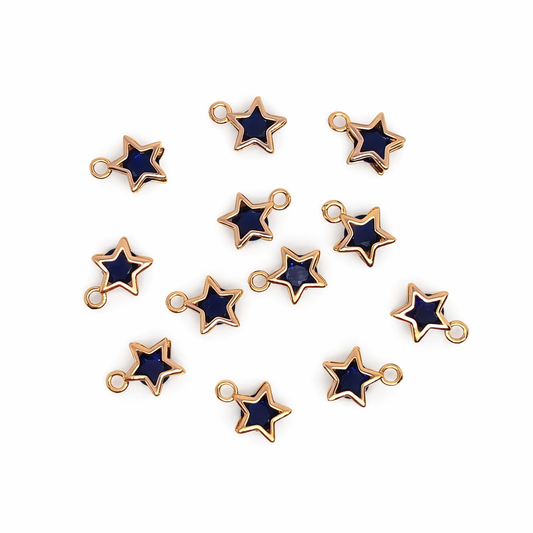Navy Crystal Stars - Golden