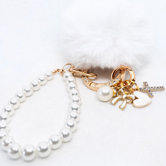 Pearl Keychain - Golden
